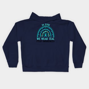 In June We Wear Teal PTSD Awareness Kids Hoodie